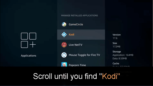 how to uninstall kodi on fire