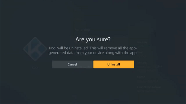 how to uninstall kodi on fire tv