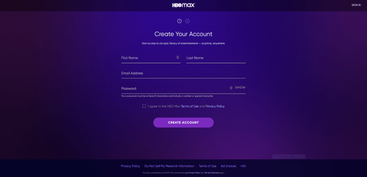 create-hbo-max-account