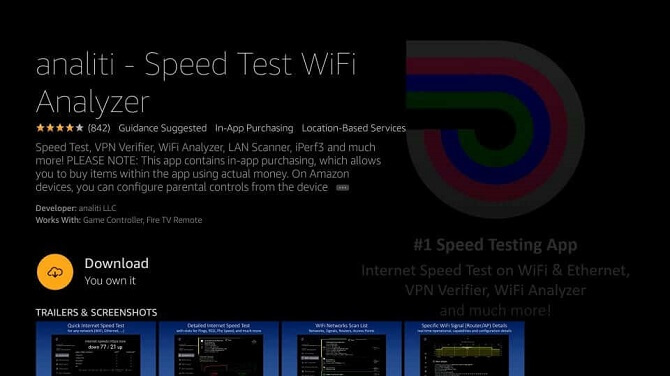 fire tv speed test app