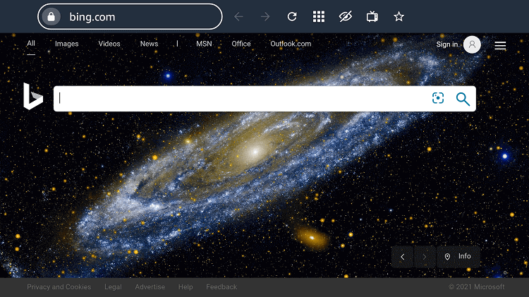 Step 10: By default, the Bing.com tab would be open