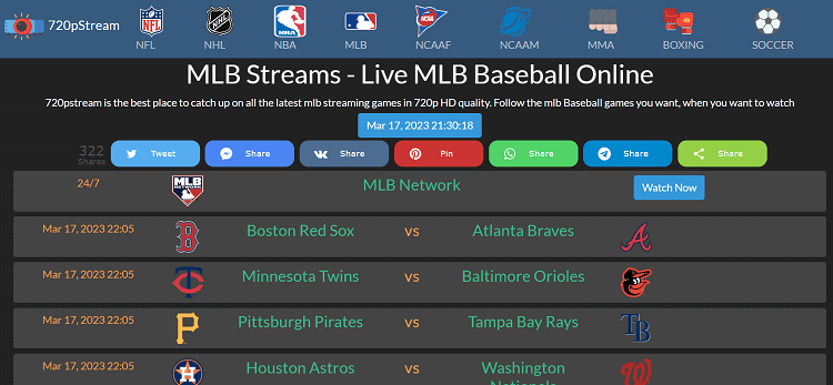 Mlb 720p online stream