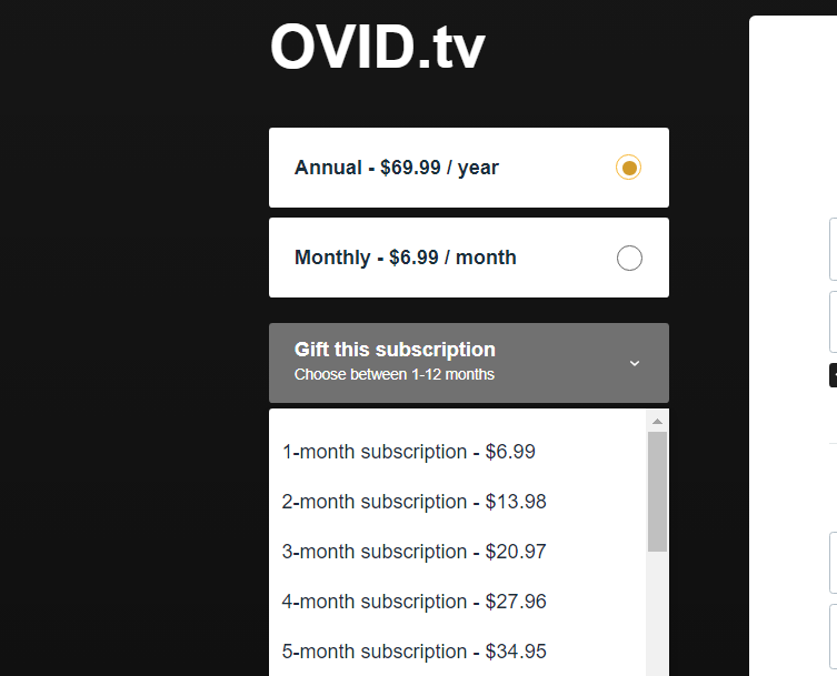 OVID-TV-Subscription
