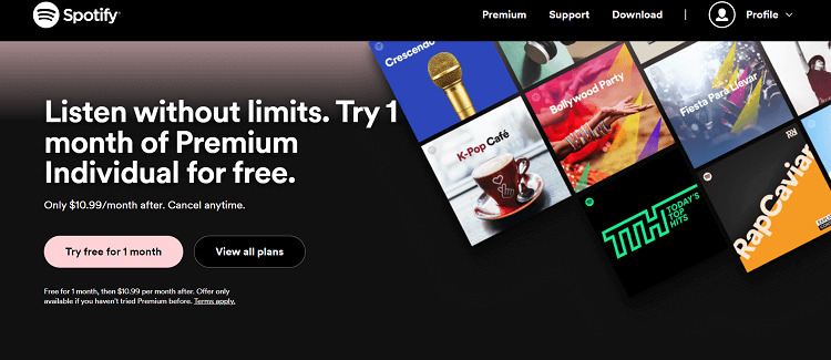 sign-up-for-spotify-and get free-one-month-trial-on-firestick-7