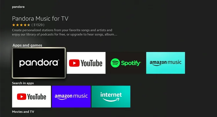 install-and-use-pandora-on-firestick-using-amazon-appstore-4