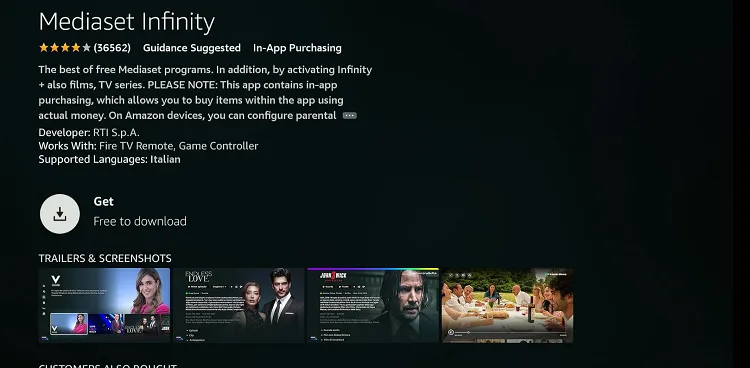 install-and-watch-mediaset-infinity-on-firestick-using-amazon-appstore-5