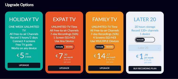 teeveeing-pricing-plans