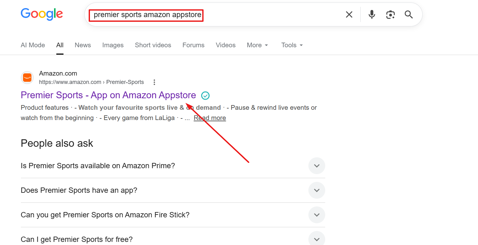 install-premier-sports-on-firestick-using-amazon-appstore