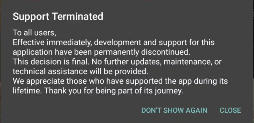 cinema-hd-support-ended